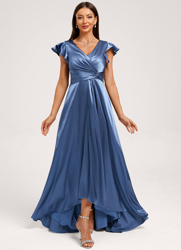 Robe Demoiselle D'Honneur En Satin - gallery 4