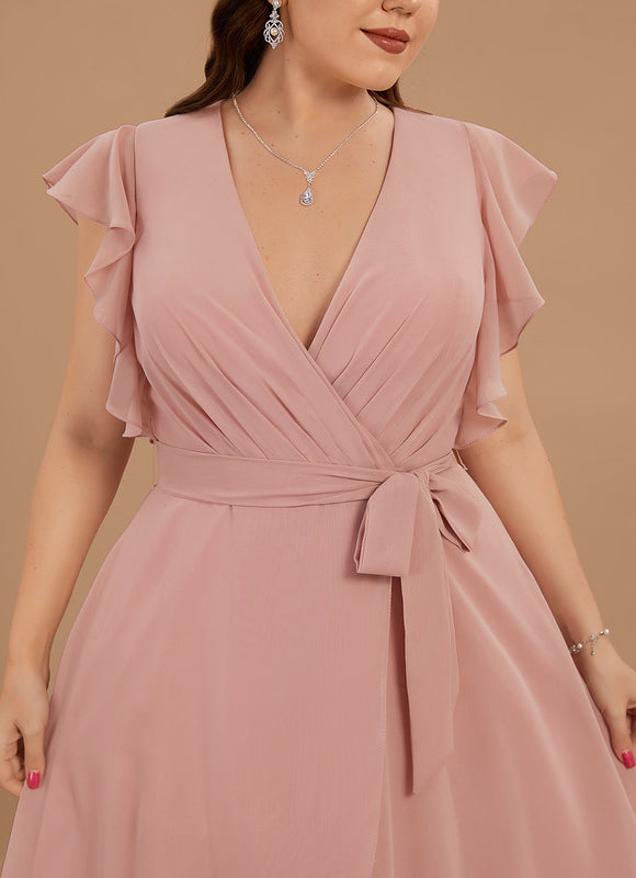 Robe Demoiselle D'Honneur Asymétrique Fluide - gallery 6