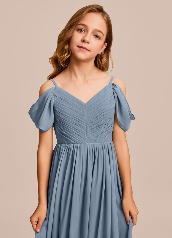 Robe Demoiselle D'Honneur Flottante Cerise - gallery 4