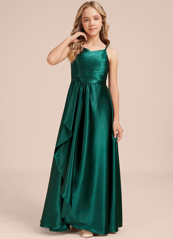 Robe Demoiselle D'Honneur Satin Émeraude Chic - gallery 3