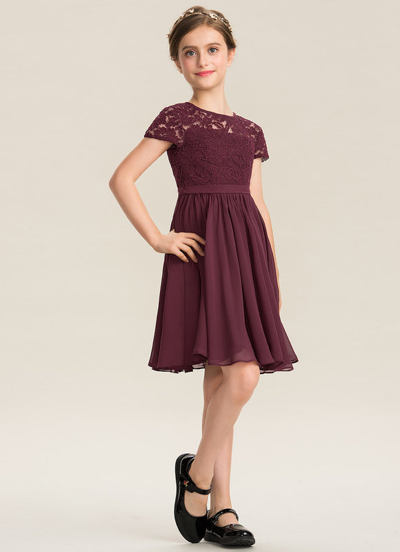 Robe Demoiselle D'Honneur Courte Dentelle - gallery 2