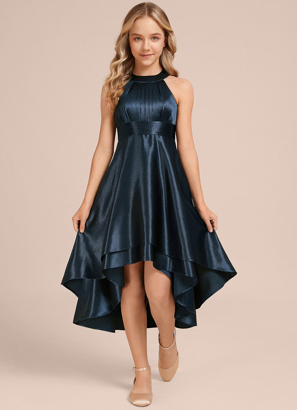 Robe Demoiselle D'Honneur Junior Asymétrique Satin - gallery 2