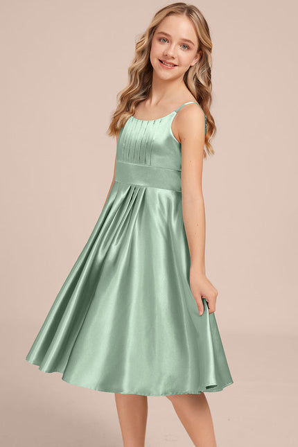 Robe Demoiselle D'Honneur Satin Vert Clair - gallery 1