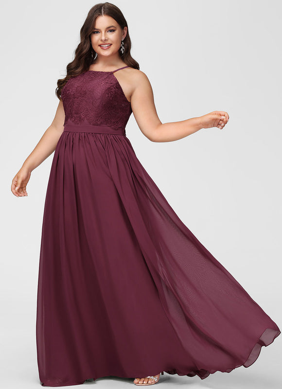 Robe Demoiselle D'Honneur Dentelle Bordeaux - gallery 7