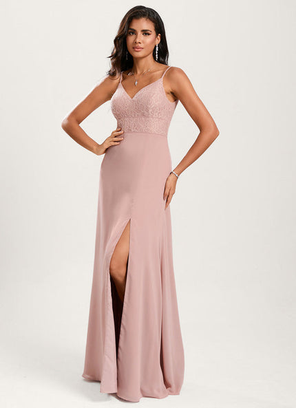 Robe Demoiselle D'Honneur Fluide Rose Pâle