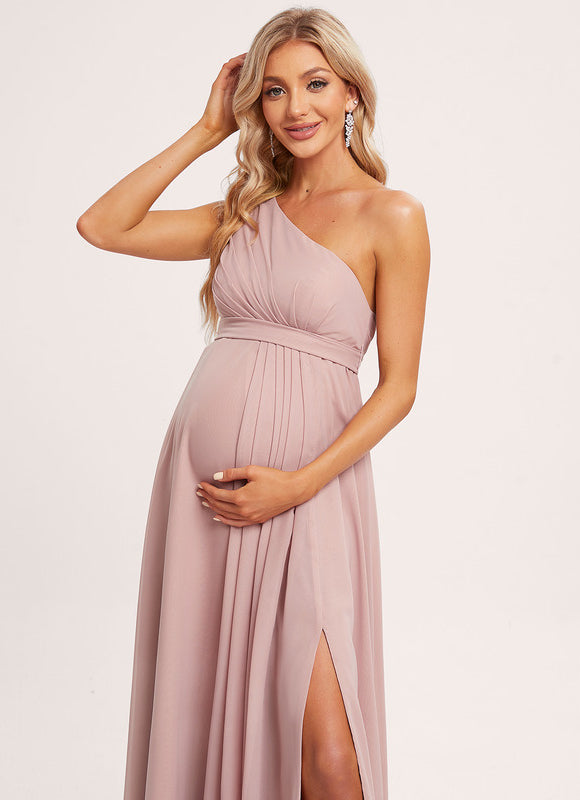 Robe Demoiselle D'Honneur Asymétrique Sable - gallery 5