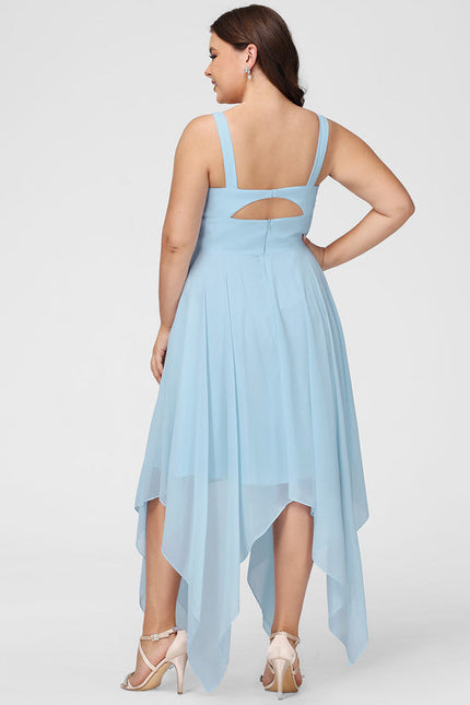 Robe Demoiselle D'Honneur Asymétrique Fluide - gallery 7