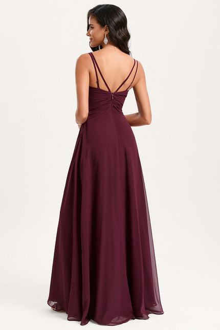 Robe Demoiselle D'Honneur Mousseline Beige - gallery 4