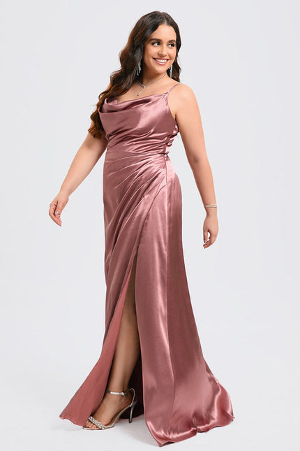 Robe Demoiselle D'Honneur Satinée Dorée - gallery 9