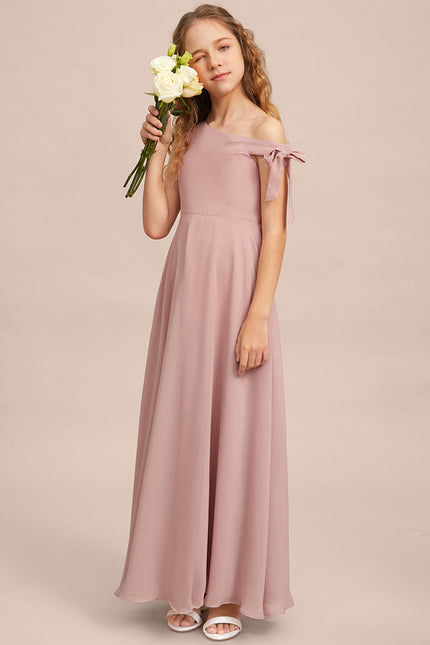 Robe Demoiselle D'Honneur Unicolore Élégante - gallery 3