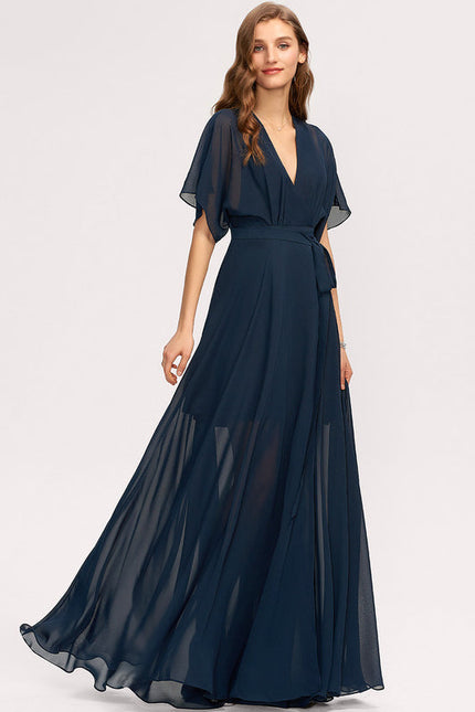 Robe Demoiselle D'Honneur Mousseline Beige - gallery 1