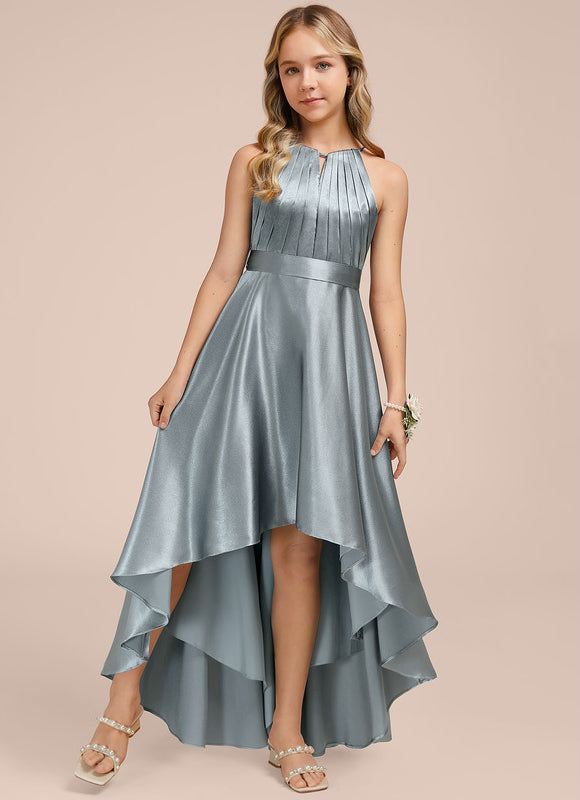 Robe Demoiselle D'Honneur Junior Asymétrique Satin - gallery 2