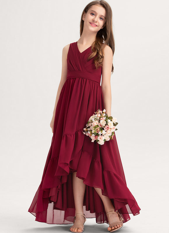 Robe Demoiselle D'Honneur Mousseline Froncée - gallery 1