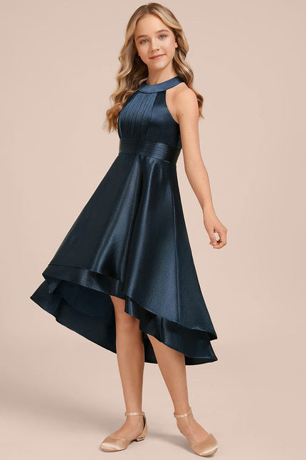 Robe Demoiselle D'Honneur Junior Asymétrique Satin