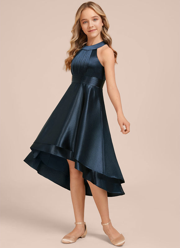Robe Demoiselle D'Honneur Junior Asymétrique Satin