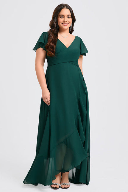 Robe Demoiselle D'Honneur Asymétrique Fluide - gallery 9