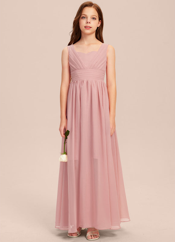 Robe Demoiselle D'Honneur Rose Poudré Élégant - gallery 7