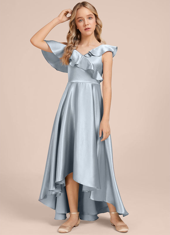 Robe Demoiselle D'Honneur Fluide À Volants - gallery 4