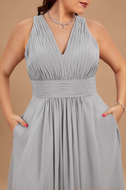 Robe Demoiselle D'Honneur Élégance Marine Flottante - gallery 7