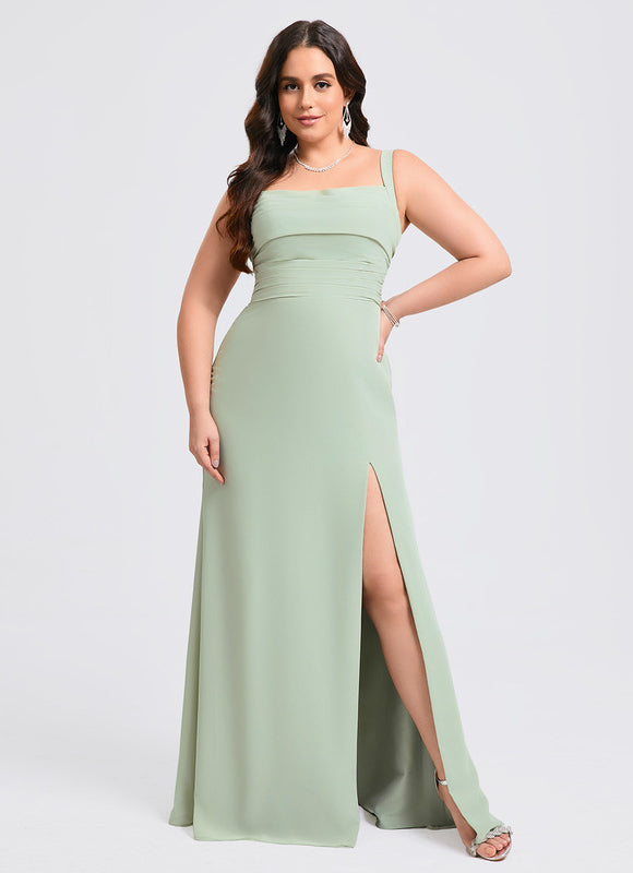 Robe Demoiselle D'Honneur Col Carré Ébène - gallery 6