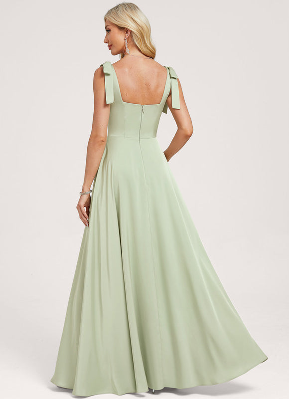 Robe Demoiselle D'Honneur Satin Vert Doux - gallery 4
