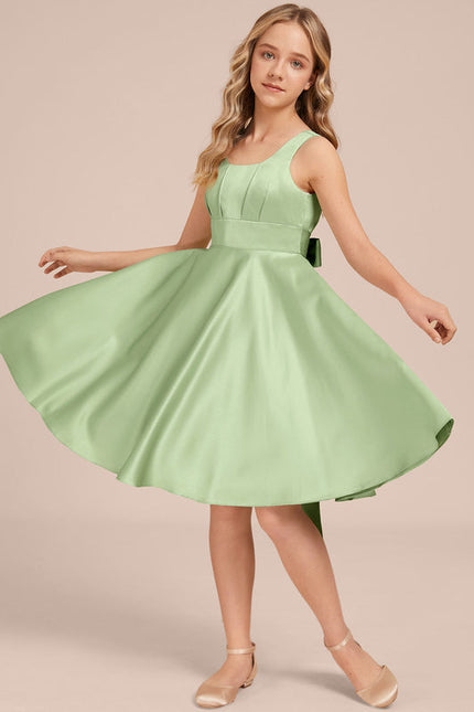 Robe Demoiselle D'Honneur Satin Vert Pastel