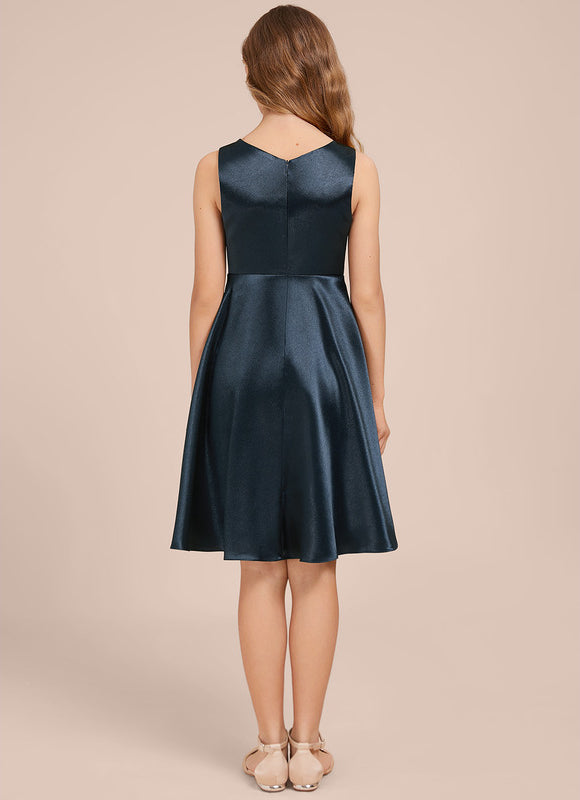 Robe Demoiselle D'Honneur Satin Vert Clair - gallery 1