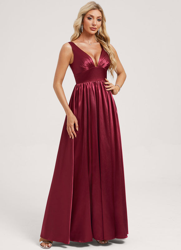 Robe Longue Satin Demoiselle D'Honneur - gallery 1