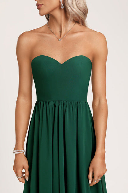 Robe Demoiselle D'Honneur Velours Émeraude - gallery 8