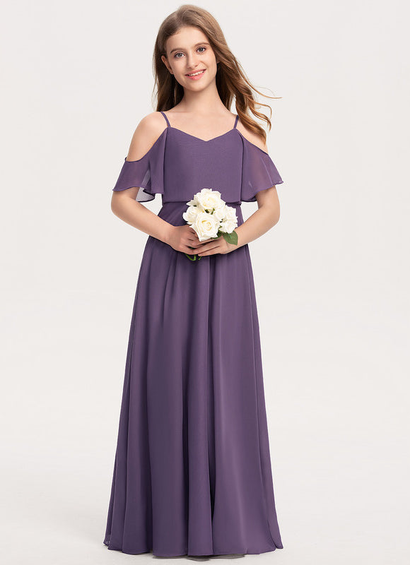 Robe Demoiselle D'Honneur Flottante Cerise - gallery 1