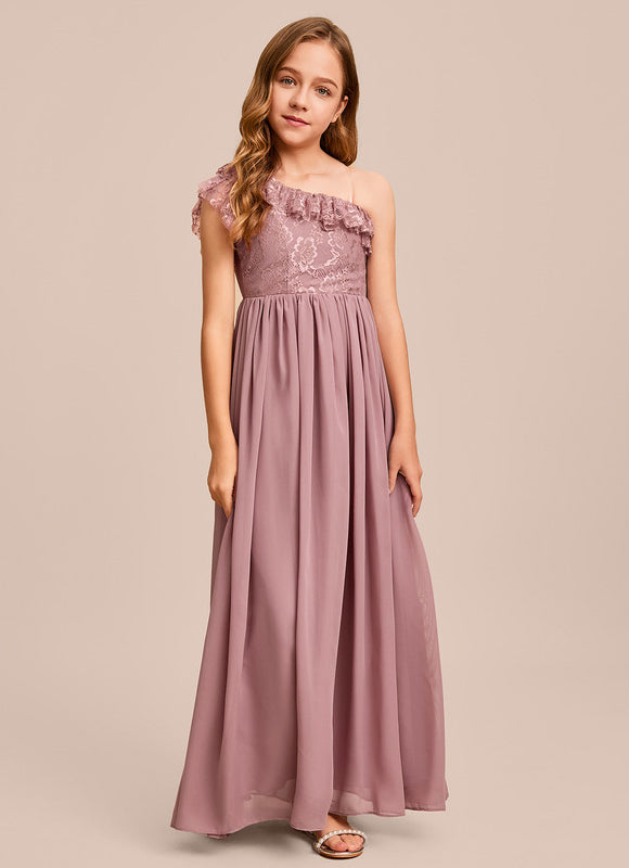 Robe Demoiselle D'Honneur Asymétrique Rose - gallery 3
