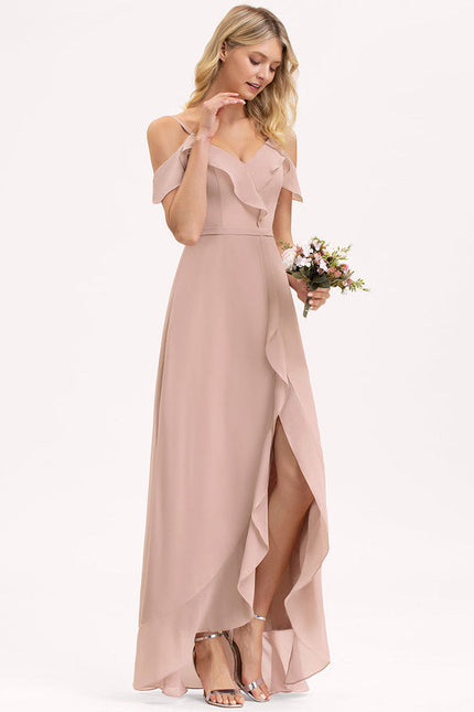 Robe Demoiselle D'Honneur Asymétrique Fluide - gallery 2