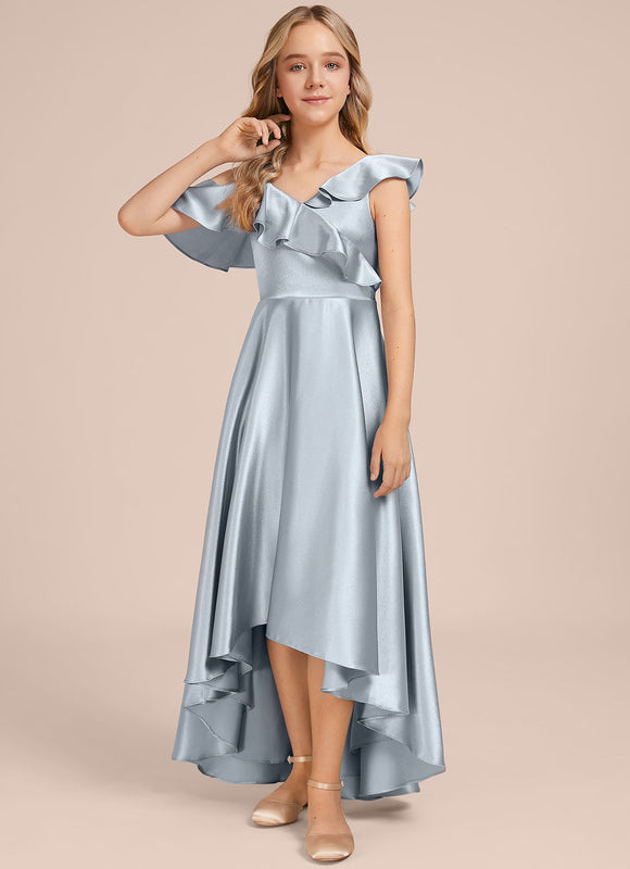 Robe Demoiselle D'Honneur Fluide À Volants - gallery 1