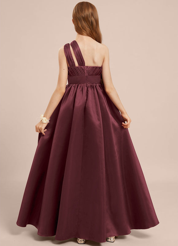 Robe Demoiselle D'Honneur Satinée Asymétrique Junior - gallery 1