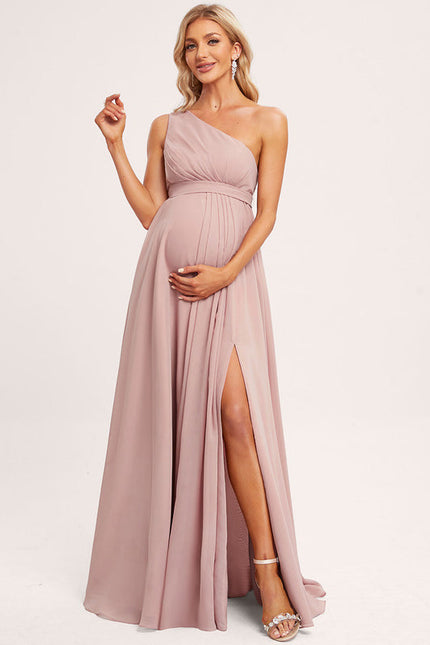 Robe Demoiselle D'Honneur Asymétrique Sable