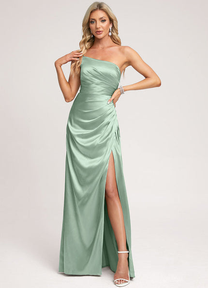 Robe Demoiselle D'Honneur Fluide Argentée