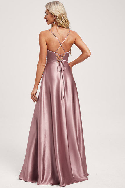 Robe Longue Satin Demoiselle D'Honneur - gallery 4