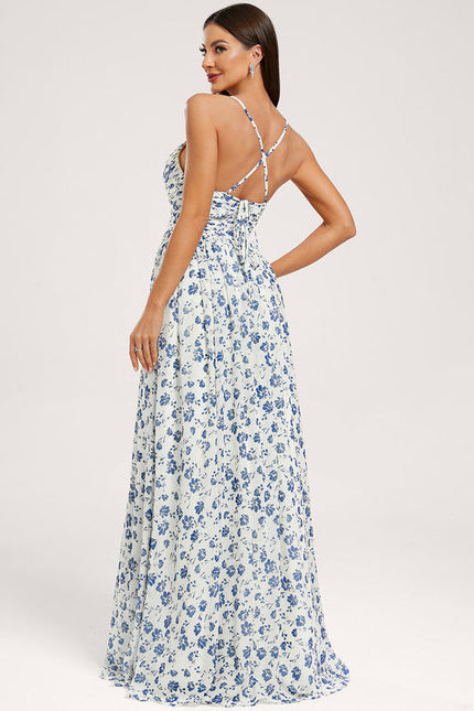 Robe Demoiselle D'Honneur Mousseline Beige - gallery 4