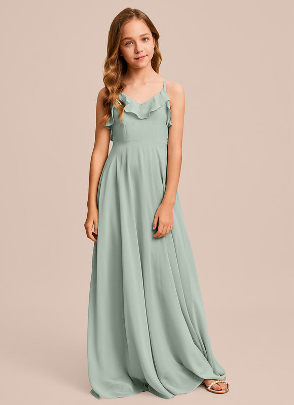 Robe Demoiselle D'Honneur Verte Éthérée - gallery 7