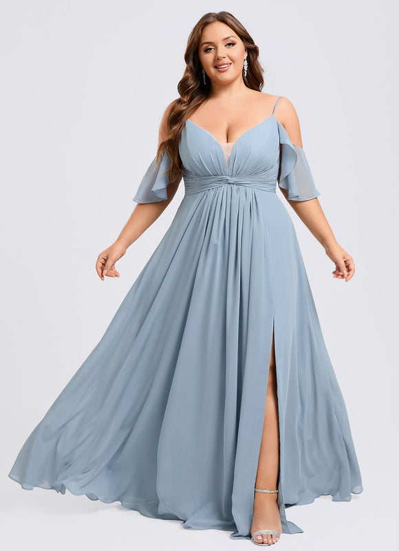 Robe Demoiselle D'Honneur Fluide Ciel - gallery 8