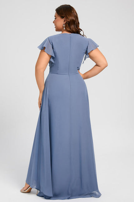 Robe Demoiselle D'Honneur Asymétrique Fluide - gallery 7