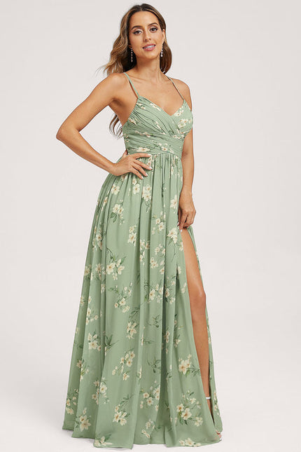 Robe Demoiselle D'Honneur Mousseline Beige - gallery 2