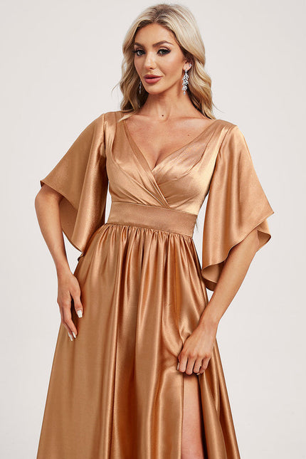 Robe Longue Satin Demoiselle D'Honneur - gallery 2