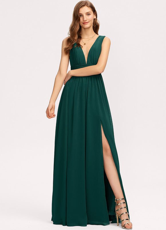 Robe Demoiselle D'Honneur Élégante Bordeaux - gallery 8