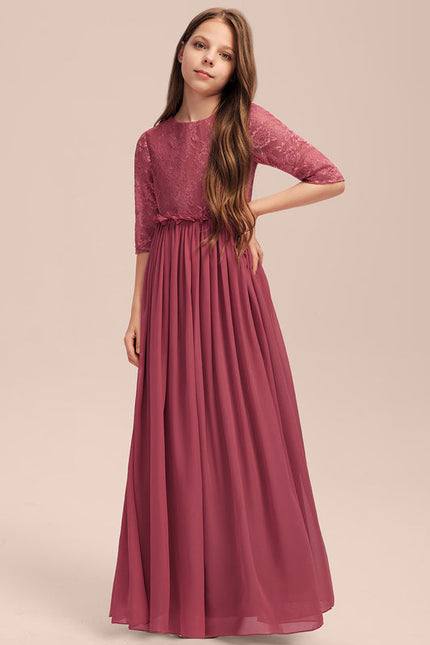 Robe Demoiselle D'Honneur Rouge Élégant Longueur - gallery 2