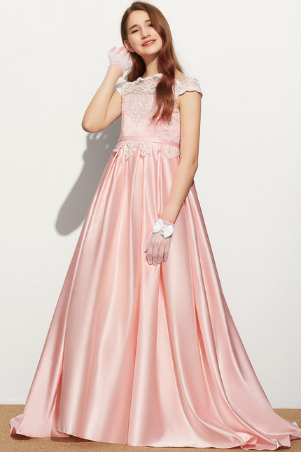 Robe Demoiselle D'Honneur Lueur Satinée Rosée - gallery 1