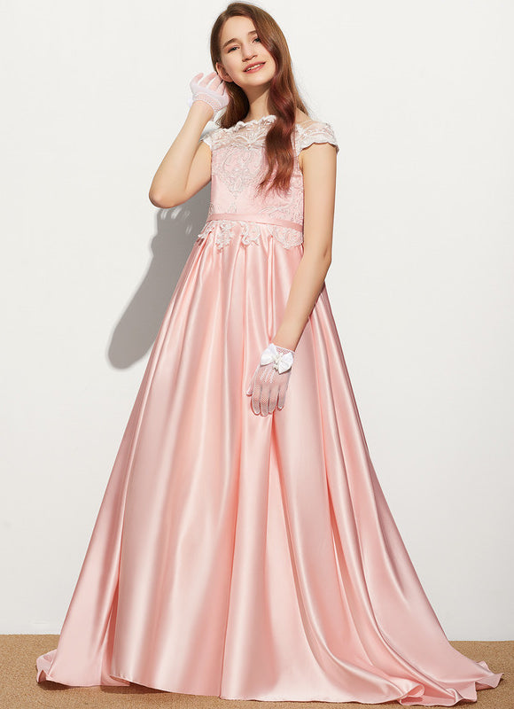 Robe Demoiselle D'Honneur Lueur Satinée Rosée - gallery 1