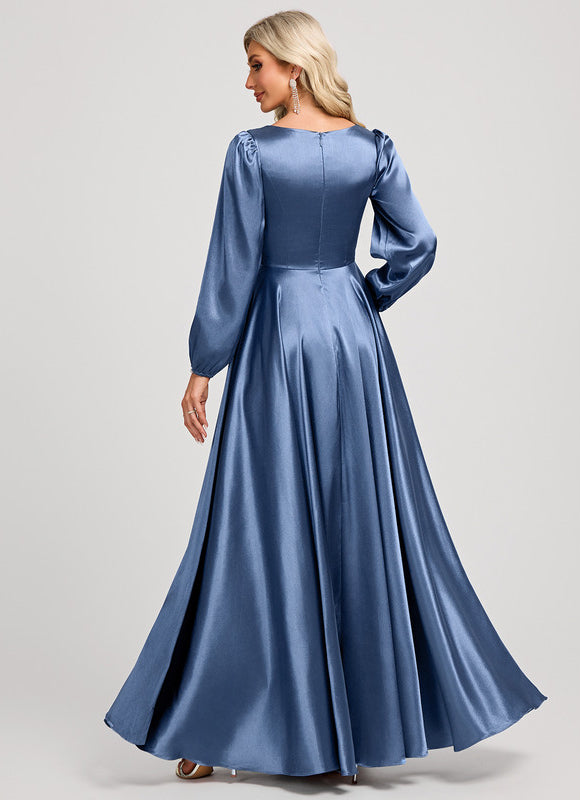 Robe Longue Satin Demoiselle D'Honneur - gallery 5