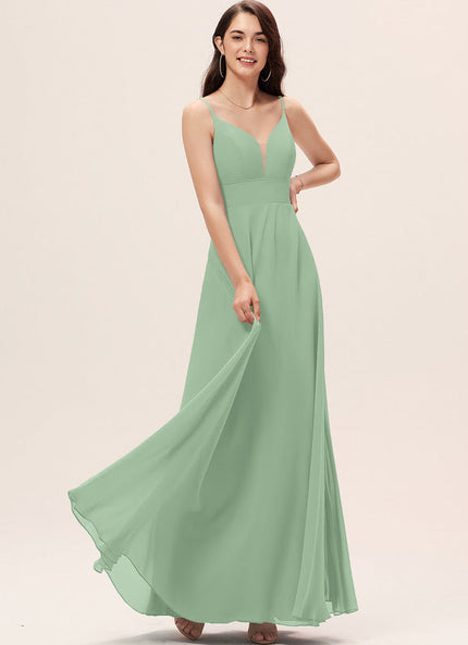 Robe Demoiselle D'Honneur Mousseline Beige