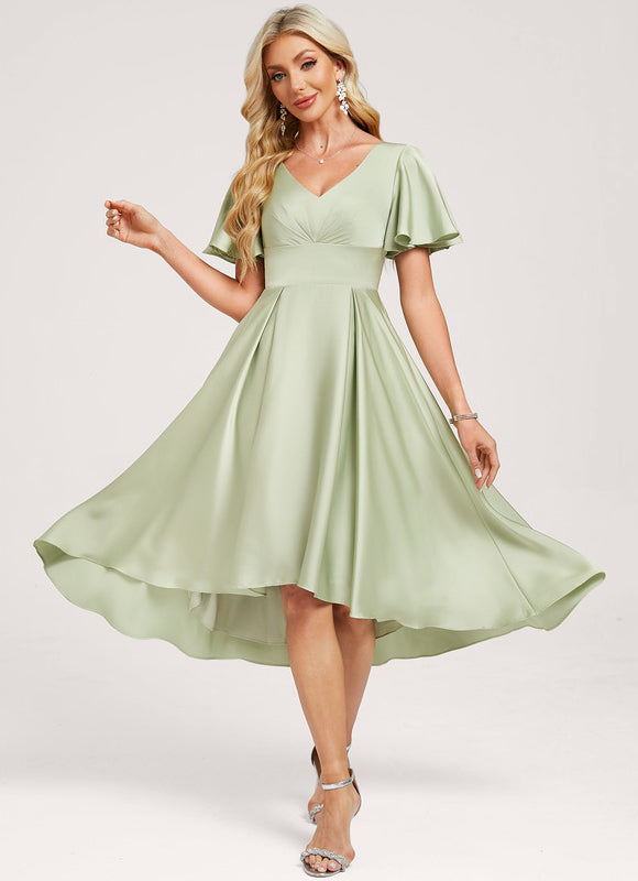 Robe Demoiselle D'Honneur Éclat Vert Doux - gallery 2
